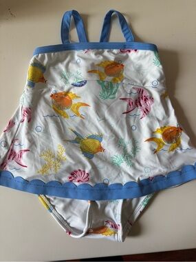 Sanctuary Scallop Swimsuit - Fripp Fishies with Barbados Blue